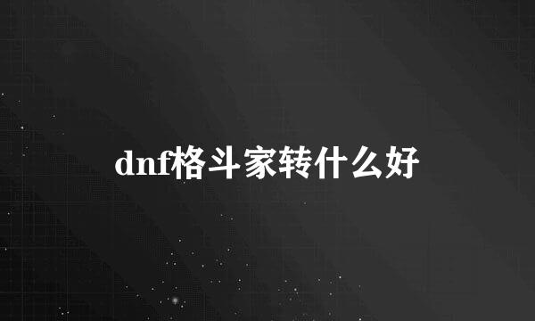 dnf格斗家转什么好