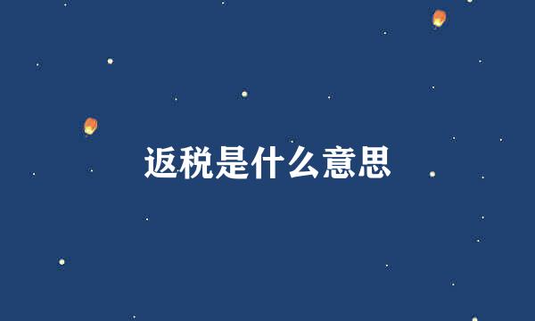 返税是什么意思