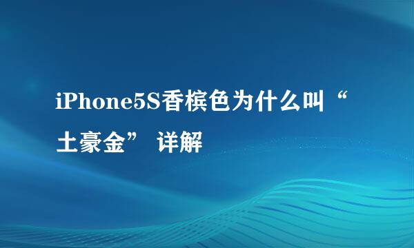 iPhone5S香槟色为什么叫“土豪金” 详解