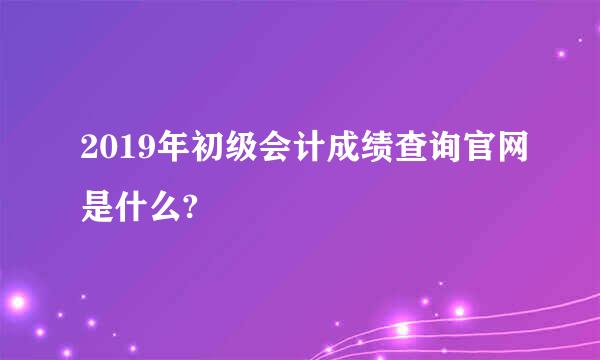 2019年初级会计成绩查询官网是什么?