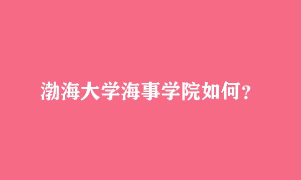 渤海大学海事学院如何？