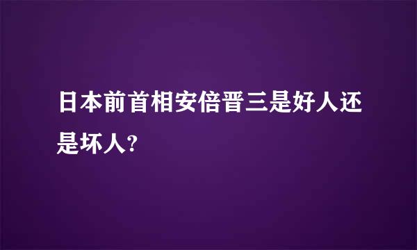 日本前首相安倍晋三是好人还是坏人?