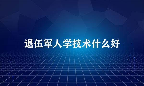 退伍军人学技术什么好