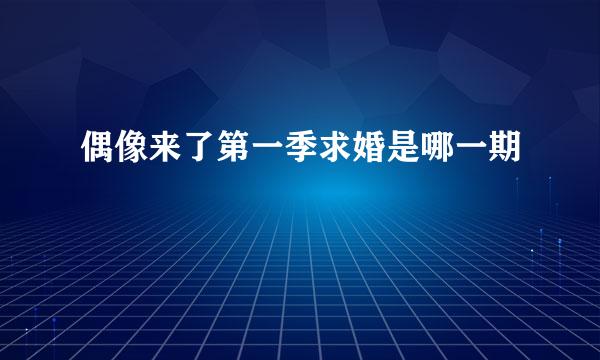 偶像来了第一季求婚是哪一期