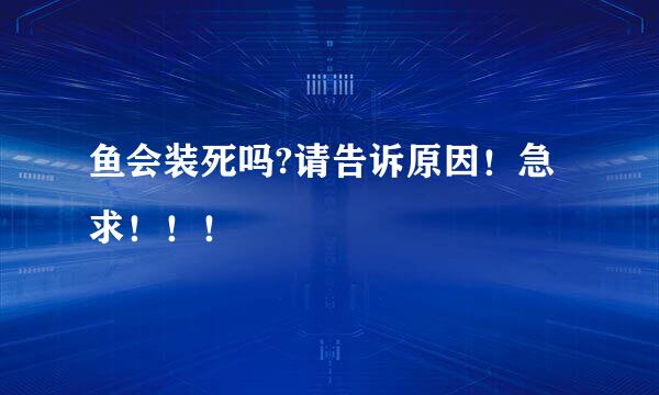 鱼会装死吗?请告诉原因！急求！！！