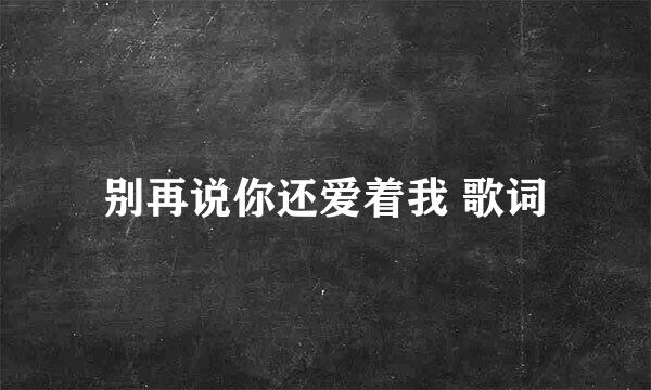 别再说你还爱着我 歌词