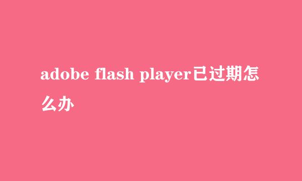 adobe flash player已过期怎么办