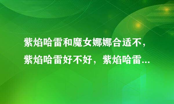 紫焰哈雷和魔女娜娜合适不，紫焰哈雷好不好，紫焰哈雷和闪电豹哪个好，紫焰哈雷值得升级吗，暗影和紫焰哪