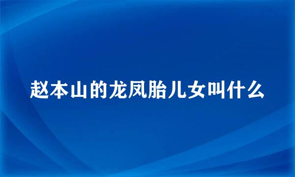 赵本山的龙凤胎儿女叫什么