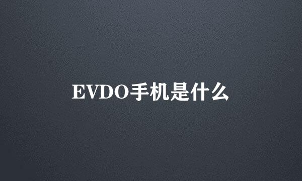 EVDO手机是什么