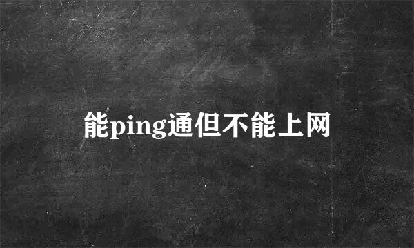 能ping通但不能上网