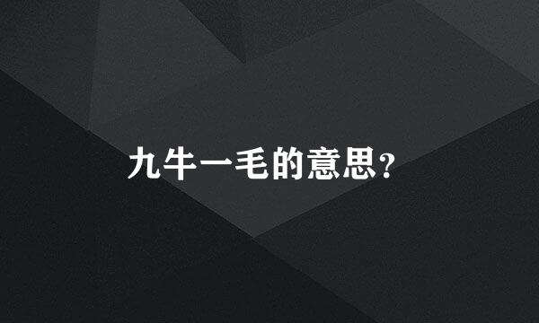 九牛一毛的意思？