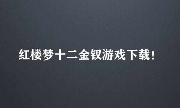 红楼梦十二金钗游戏下载！