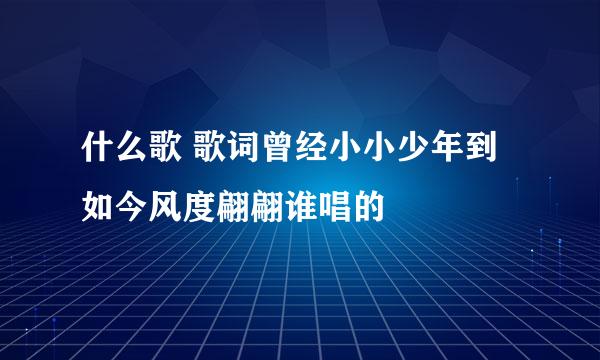 什么歌 歌词曾经小小少年到如今风度翩翩谁唱的