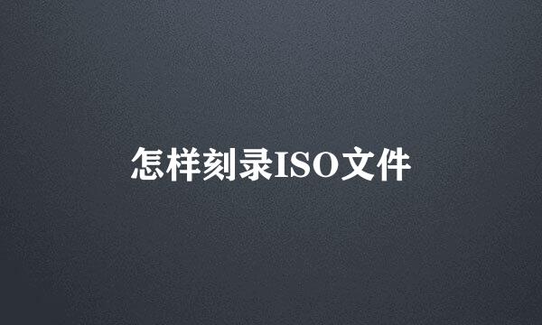 怎样刻录ISO文件