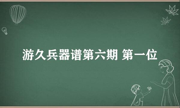 游久兵器谱第六期 第一位