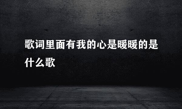 歌词里面有我的心是暖暖的是什么歌