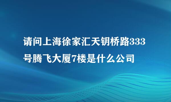 请问上海徐家汇天钥桥路333号腾飞大厦7楼是什么公司