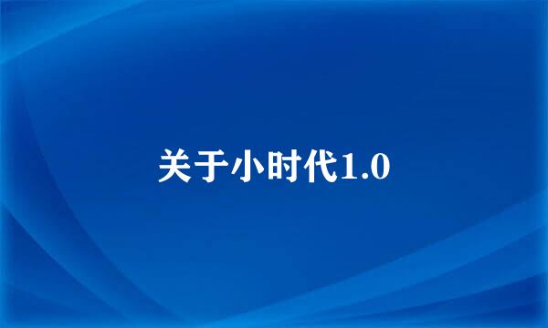 关于小时代1.0