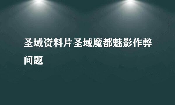 圣域资料片圣域魔都魅影作弊问题