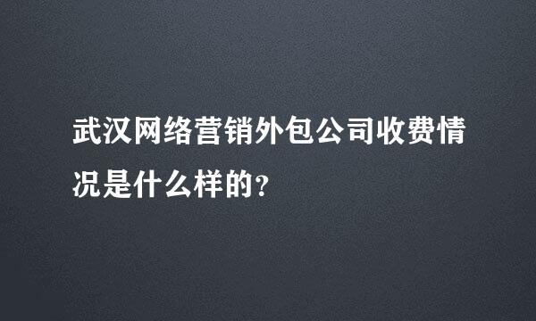 武汉网络营销外包公司收费情况是什么样的？