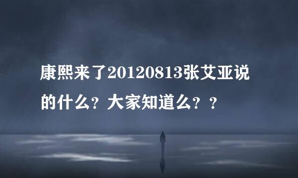 康熙来了20120813张艾亚说的什么？大家知道么？？