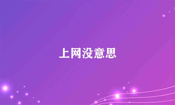 上网没意思