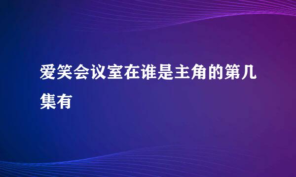 爱笑会议室在谁是主角的第几集有