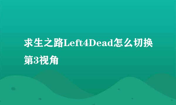 求生之路Left4Dead怎么切换第3视角