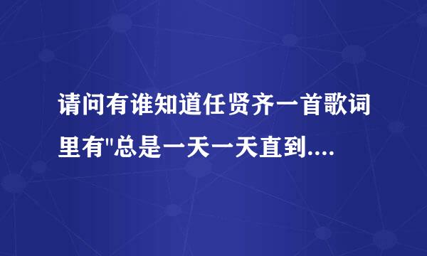 请问有谁知道任贤齐一首歌词里有