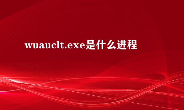 wuauclt.exe是什么进程