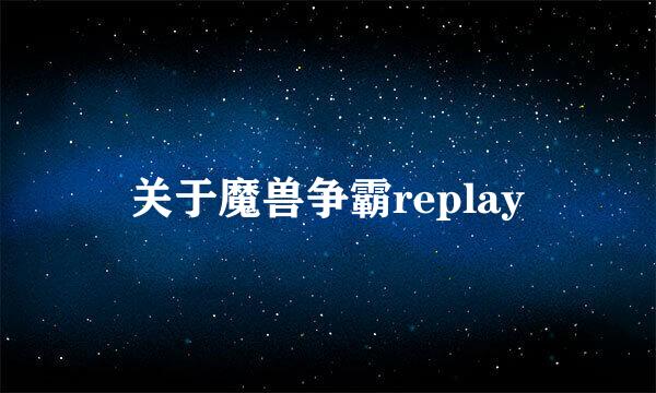 关于魔兽争霸replay