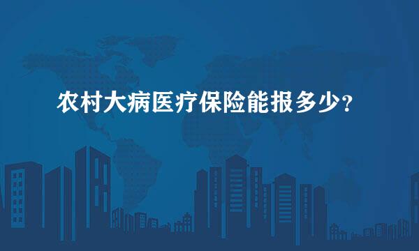 农村大病医疗保险能报多少？