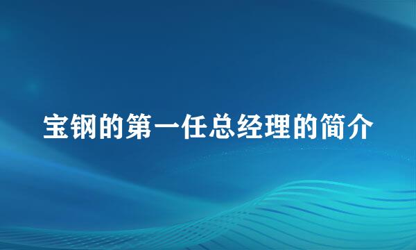 宝钢的第一任总经理的简介