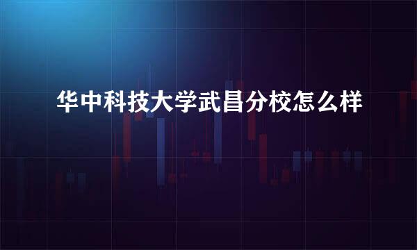 华中科技大学武昌分校怎么样