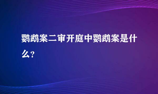 鹦鹉案二审开庭中鹦鹉案是什么？