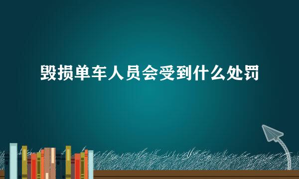 毁损单车人员会受到什么处罚