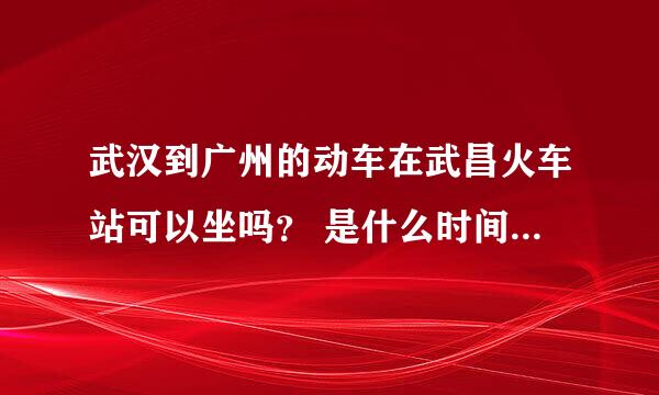 武汉到广州的动车在武昌火车站可以坐吗？ 是什么时间的，票价多少？ 急