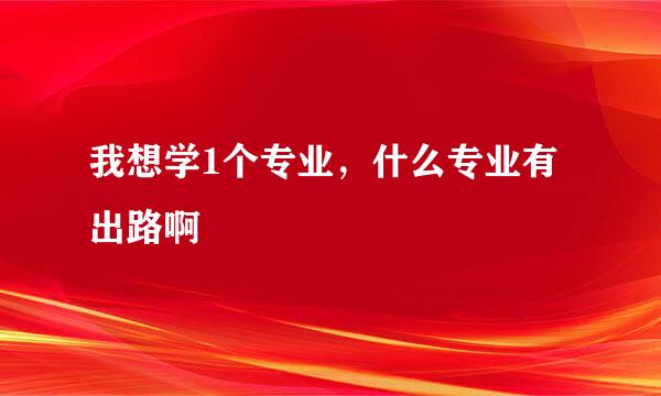 我想学1个专业，什么专业有出路啊