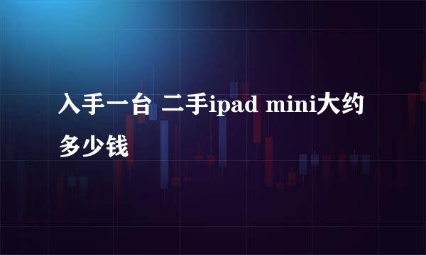 入手一台 二手ipad mini大约多少钱