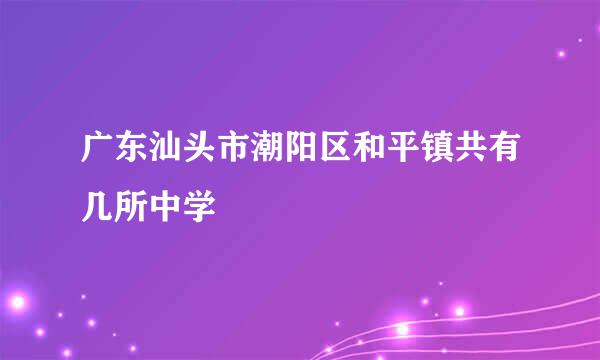 广东汕头市潮阳区和平镇共有几所中学