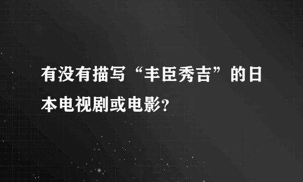 有没有描写“丰臣秀吉”的日本电视剧或电影？