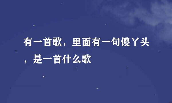 有一首歌，里面有一句傻丫头，是一首什么歌