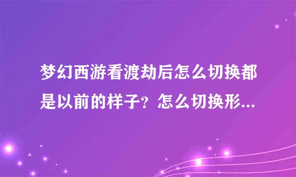 梦幻西游看渡劫后怎么切换都是以前的样子？怎么切换形象都是原始形象，下线从上也不管用？求高手、