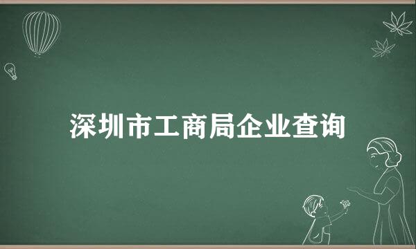 深圳市工商局企业查询