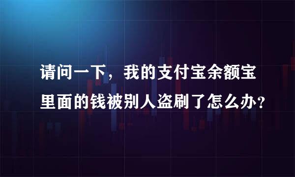 请问一下，我的支付宝余额宝里面的钱被别人盗刷了怎么办？