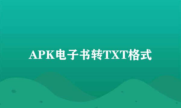 APK电子书转TXT格式