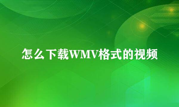 怎么下载WMV格式的视频