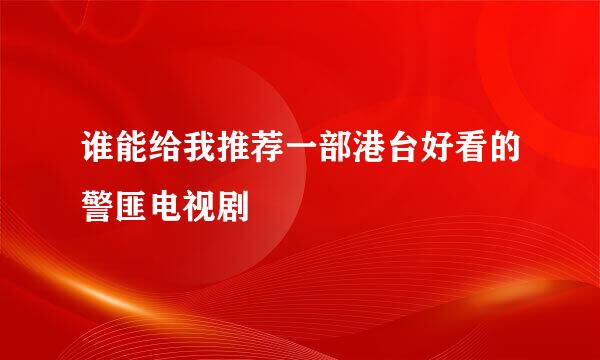 谁能给我推荐一部港台好看的警匪电视剧