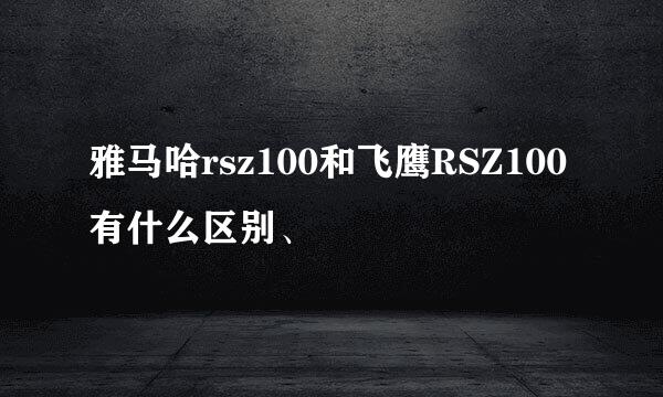 雅马哈rsz100和飞鹰RSZ100有什么区别、